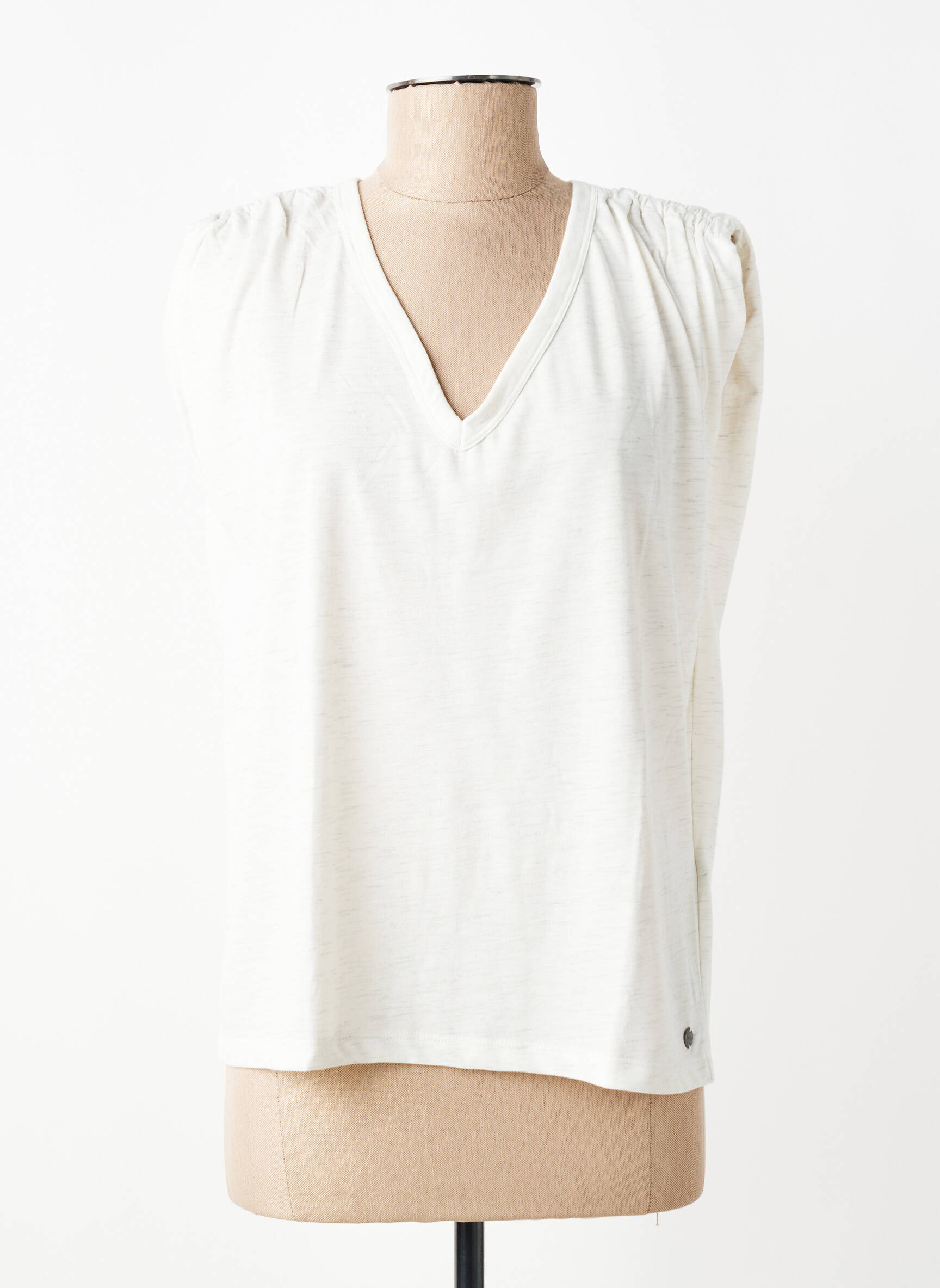 T-shirt coupe droite manches courtes blanc GARCIA femme