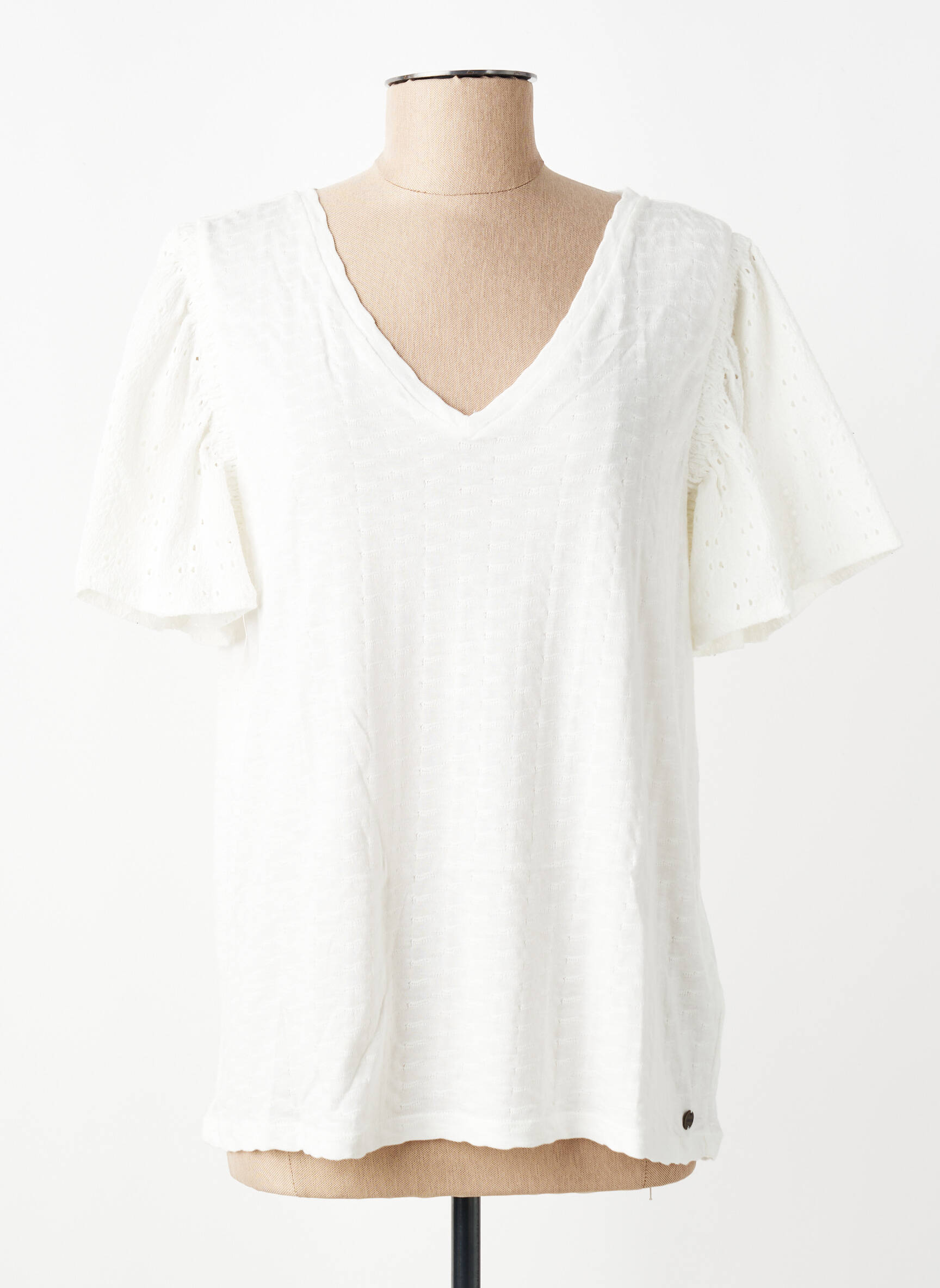 Top manches courtes manches courtes blanc GARCIA femme