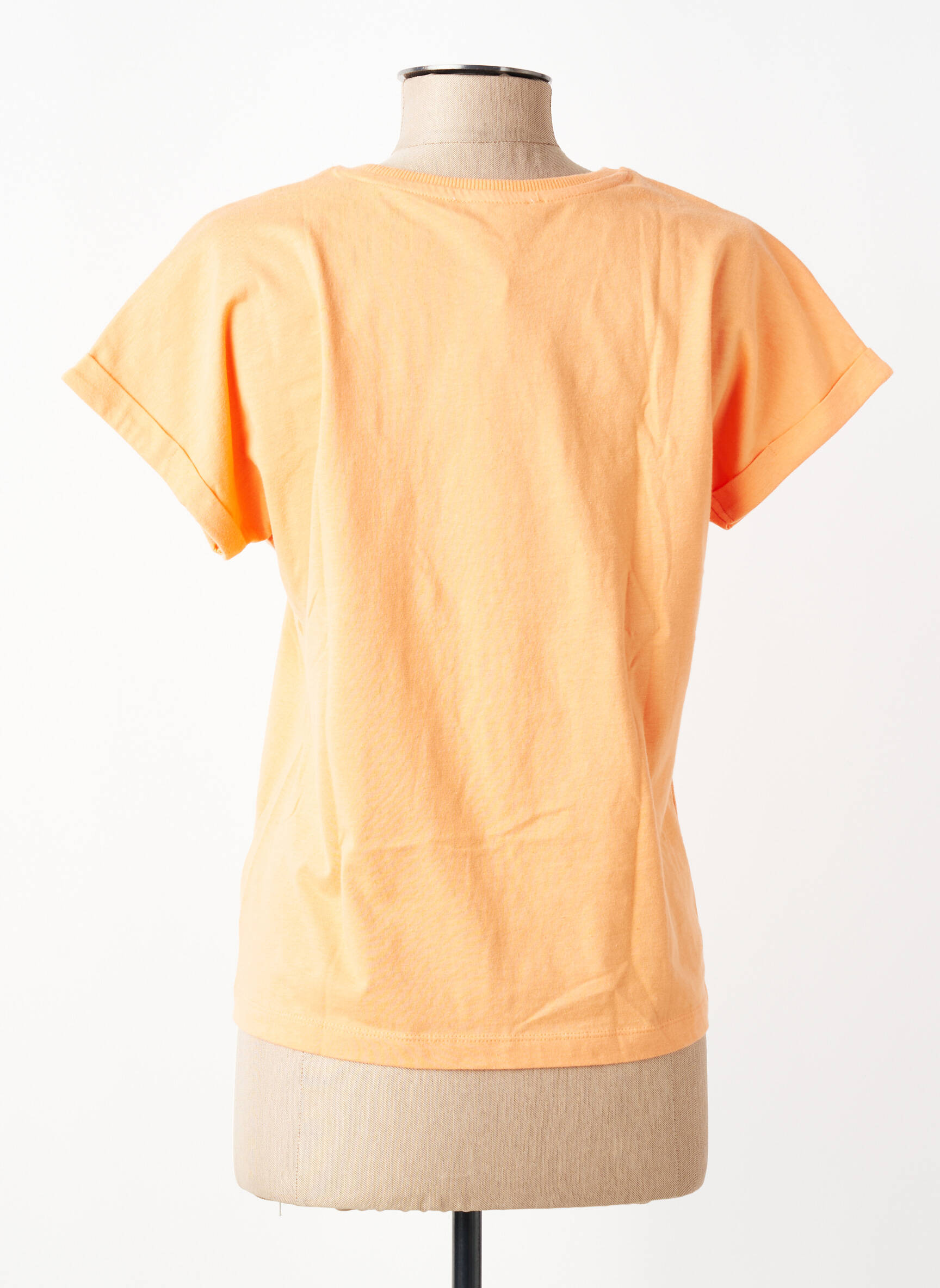 T-shirt sérigraphie floquée manches courtes orange GARCIA femme