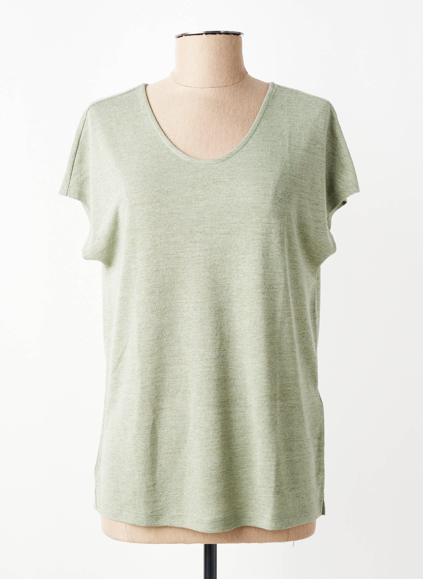 T-shirt coupe droite manches courtes vert STREET ONE femme