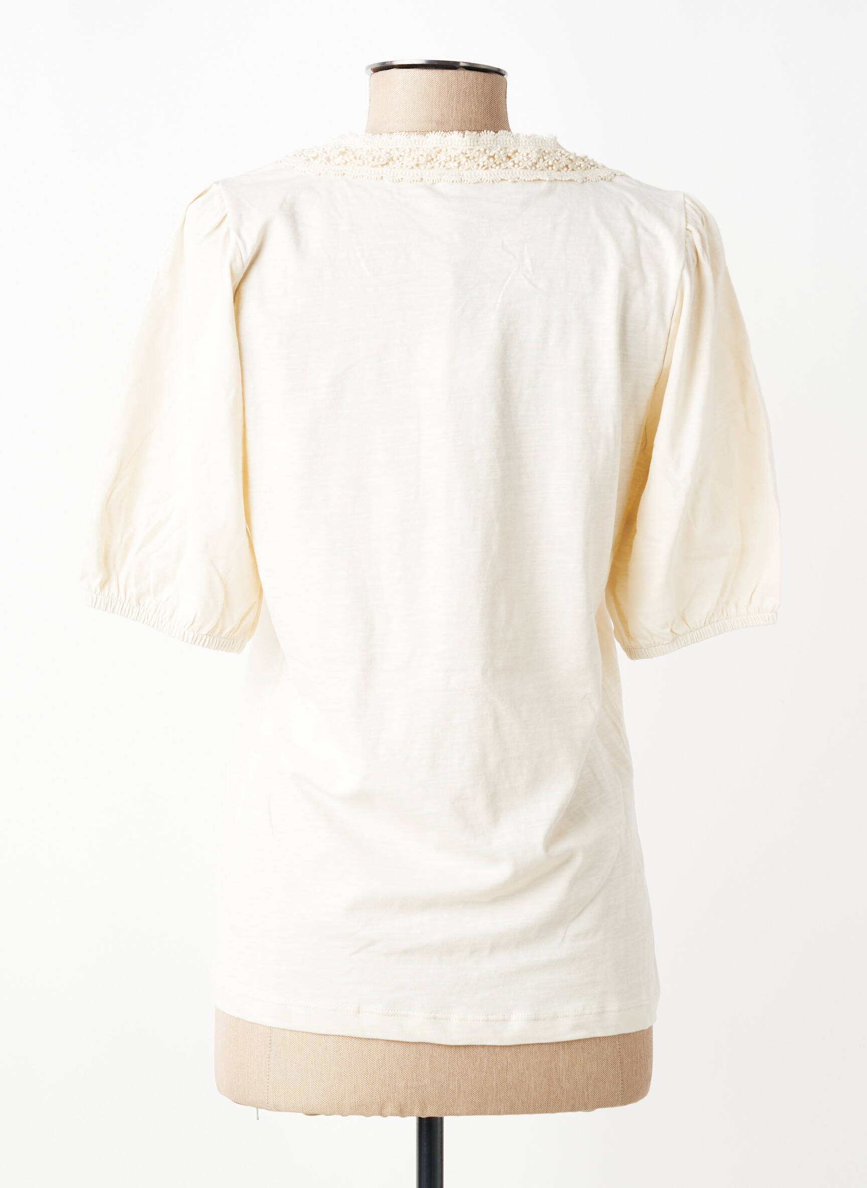 T-shirt col v manches courtes beige SOYACONCEPT femme