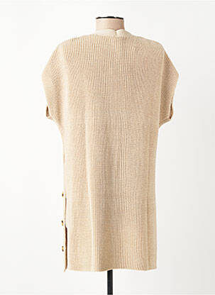 Gilet manches courtes maille tricot beige SOYACONCEPT femme