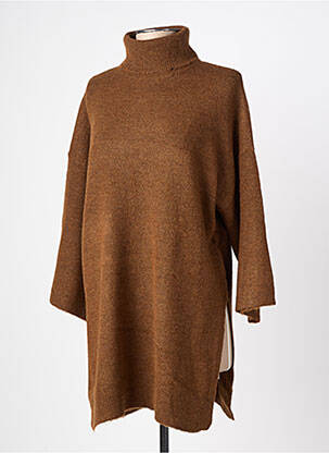 Pull tunique stretch manches longues marron SOYACONCEPT femme