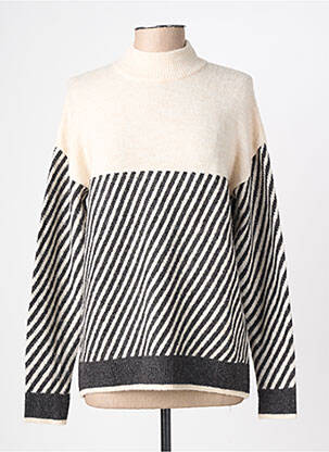 Pull coupe cintrée manches longues beige SOYACONCEPT femme
