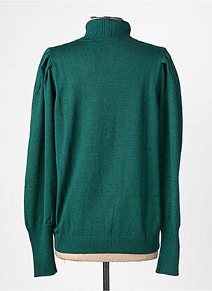 Pull col roulé stretch manches longues vert GEISHA femme