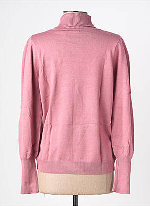 Pull col roulé stretch manches longues rose GEISHA femme