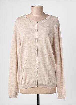 Gilet manches longues col rond beige PEPPERCORN femme