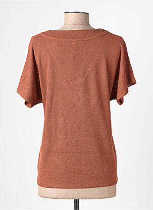 T-shirt col v manches courtes marron SOYACONCEPT femme