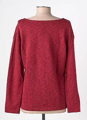 Pull tissage chiné manches longues rouge MINDELO BAY femme