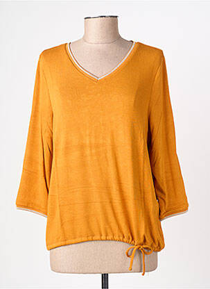 Top tissage jersey manches longues jaune STREET ONE femme
