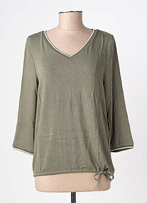 Top tissage jersey manches longues vert STREET ONE femme