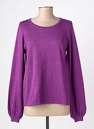 Pull stretch manches longues violet GEISHA femme