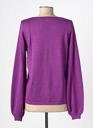Pull stretch manches longues violet GEISHA femme