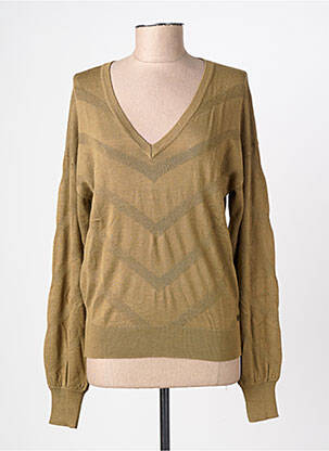Pull col v manches longues vert GARCIA femme