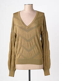 Pull col v manches longues vert GARCIA femme