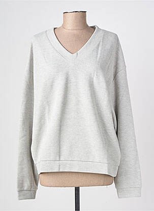 Pull tissage chiné manches longues gris GEISHA femme