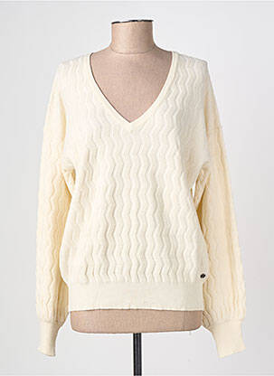 Pull col v manches longues beige GARCIA femme