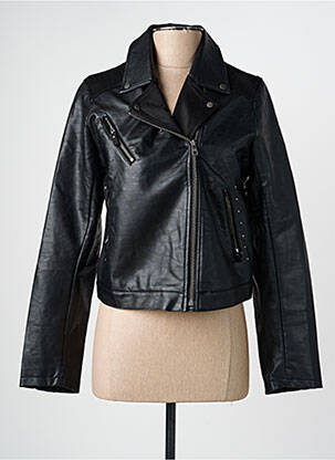 Veste simili cuir coupe cintrée noir WAY (WAY ARE YOU) BY IKKS fille