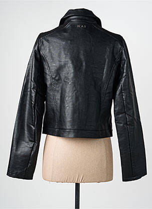 Veste simili cuir coupe cintrée noir WAY (WAY ARE YOU) BY IKKS fille