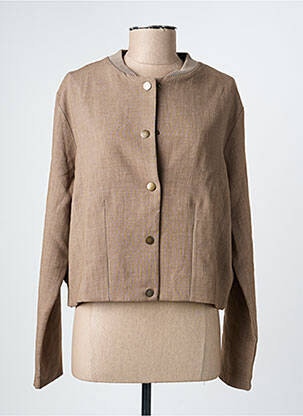 Blouson fermeture pressionnée marron GEISHA femme