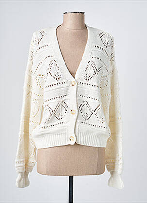 Gilet manches longues resserrée sur le bas beige GARCIA femme