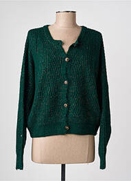 Gilet manches longues stretch vert GEISHA femme
