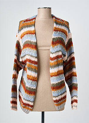 Gilet manches longues stretch orange GEISHA femme