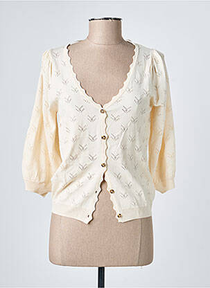 Gilet manches longues manches 3/4 beige GARCIA femme