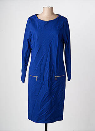 Robe mi-longue manches longues manches longues bleu PAUSE CAFE femme