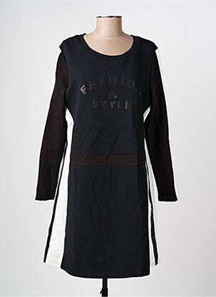 Robe mi-longue manches longues manches longues noir TUZZI femme