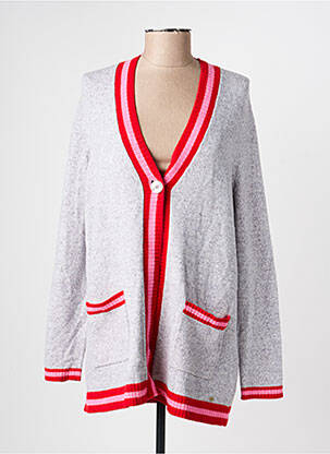 Gilet manches longues fermeture boutonnée sur le devant gris OLSEN femme