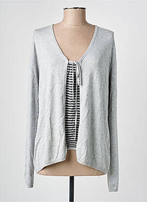 Pull coupe cintrée manches longues gris ESCORPION femme
