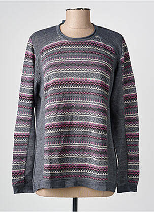 Pull coupe droite manches longues gris PAUPORTÉ femme