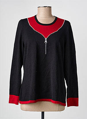 Pull coupe droite manches longues noir PAUPORTÉ femme