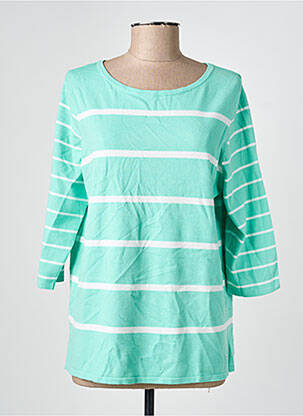 Pull coupe droite manches 3/4 vert OLSEN femme