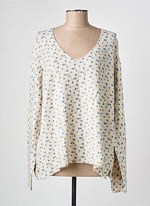 Pull coupe droite manches longues beige ESCORPION femme