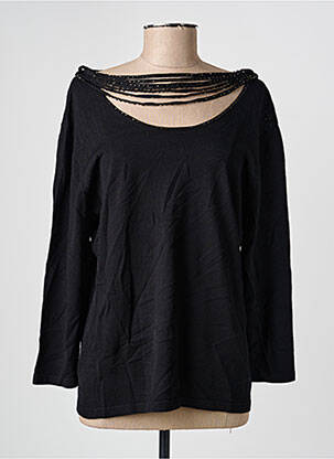 Top col rond manches longues noir KATMAI femme