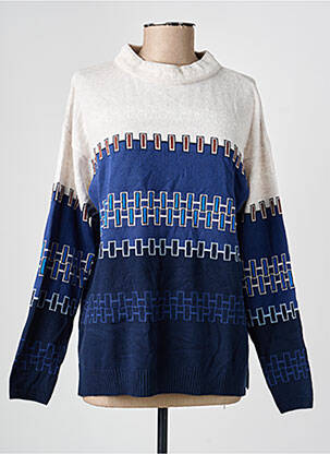 Pull coupe droite manches longues bleu OLSEN femme