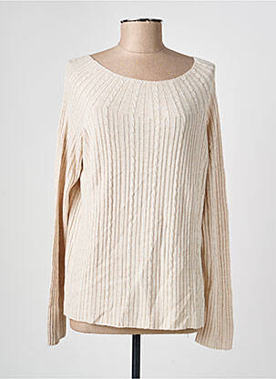 Pull coupe droite manches longues beige ESCORPION femme