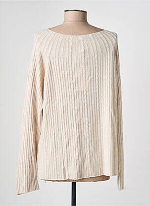 Pull coupe droite manches longues beige ESCORPION femme