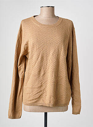 Pull coupe droite manches longues marron ELLEMME femme