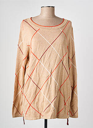 Pull col rond manches longues marron OLSEN femme