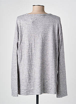 Pull coupe droite manches longues gris I.ODENA femme