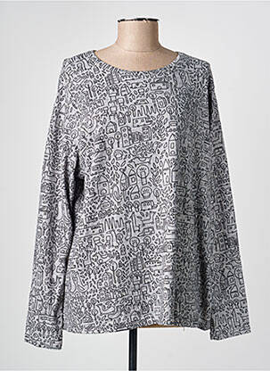 Pull coupe droite manches longues gris I.ODENA femme