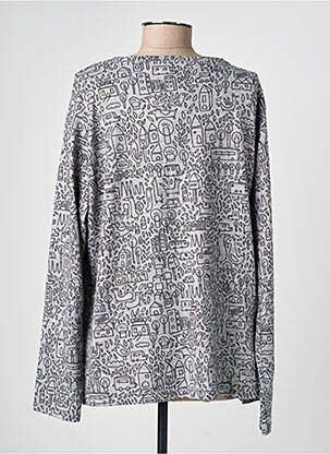 Pull coupe droite manches longues gris I.ODENA femme