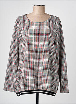 Pull coupe droite manches longues gris OLSEN femme