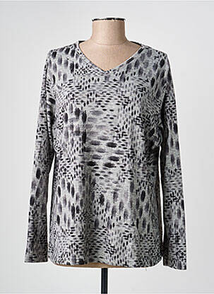 Pull coupe droite manches longues gris I.ODENA femme