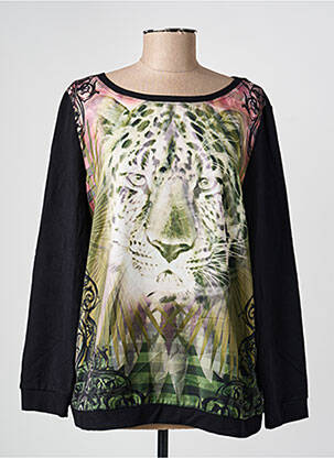 Pull coupe droite manches longues noir OLSEN femme