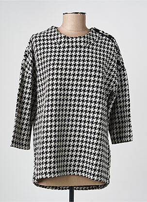 Pull coupe droite manches 3/4 noir OLSEN femme