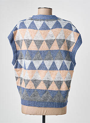 Gilet manches courtes coupe droite bleu GUITARE femme